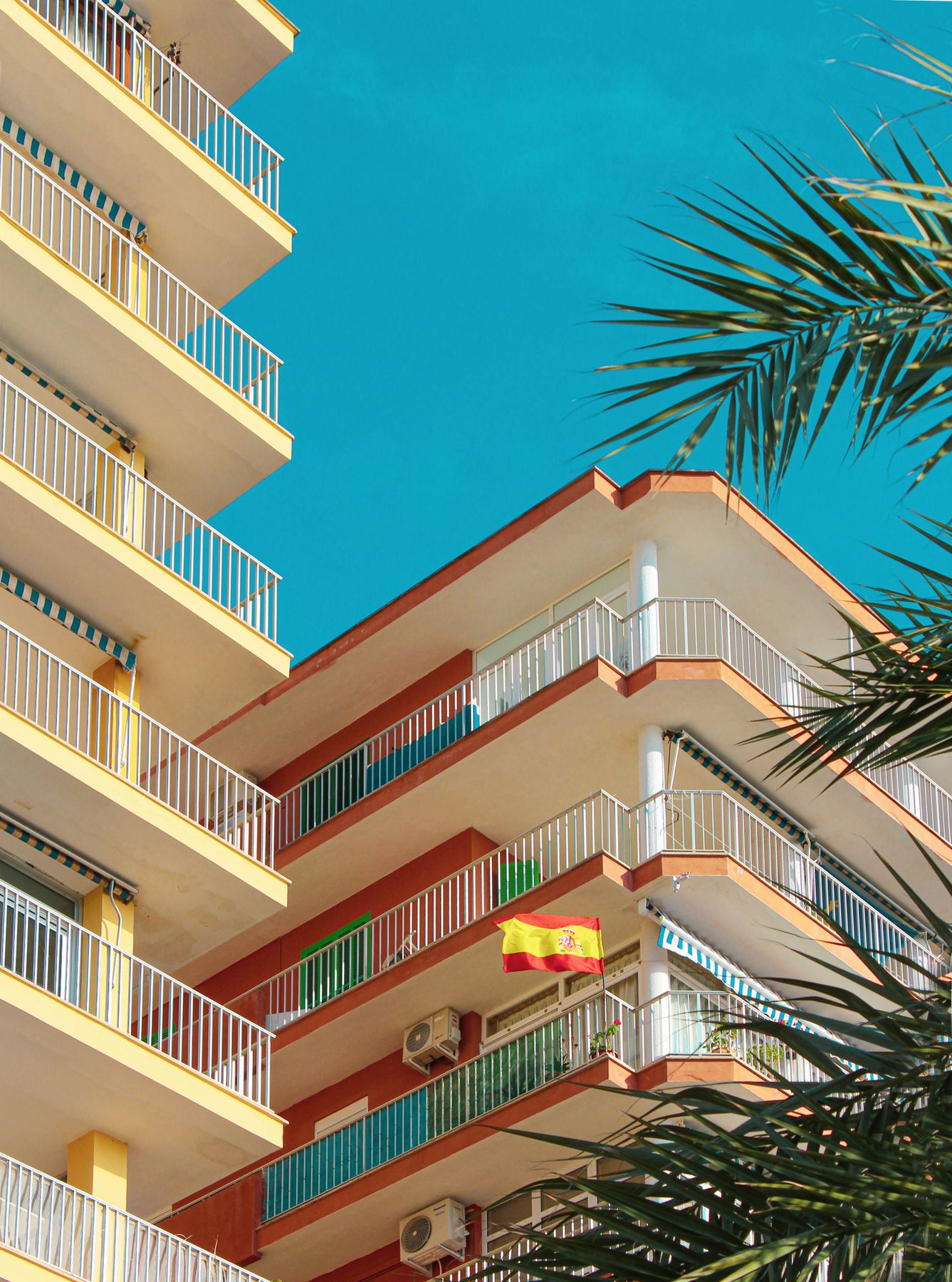 Modern residential building with balconies in Spain